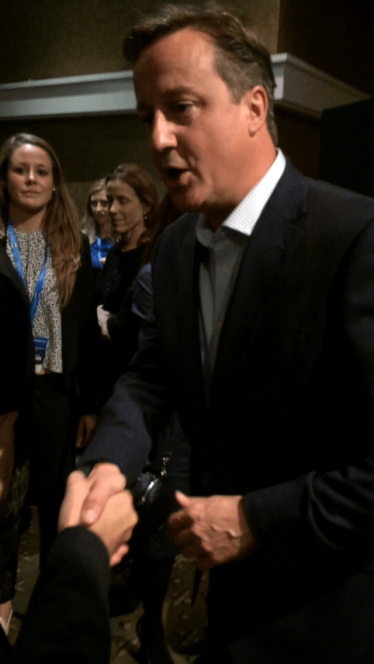 David Cameron Stops to talk to crowd at Fringe event